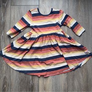 Ruffle Butts Long Sleeve Stripe Twirl Dress